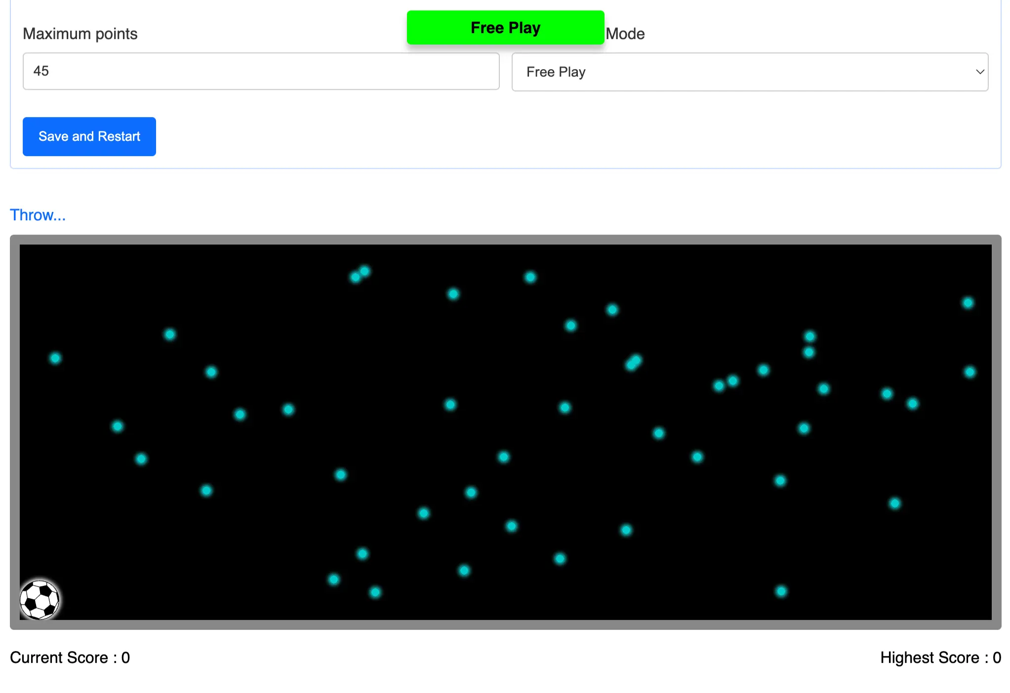 Bounce and Collect Game Home Section