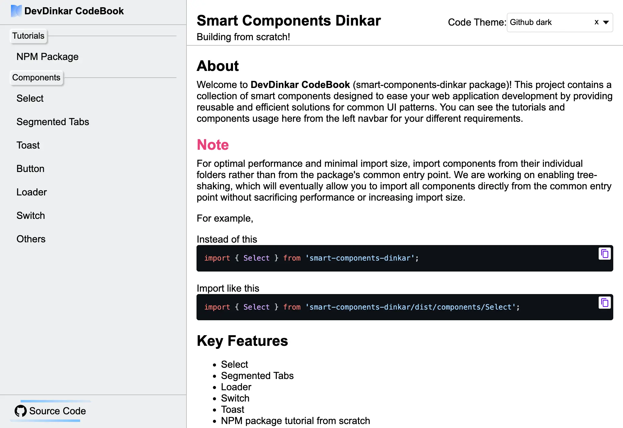 DevDinkar CodeBook Home Page